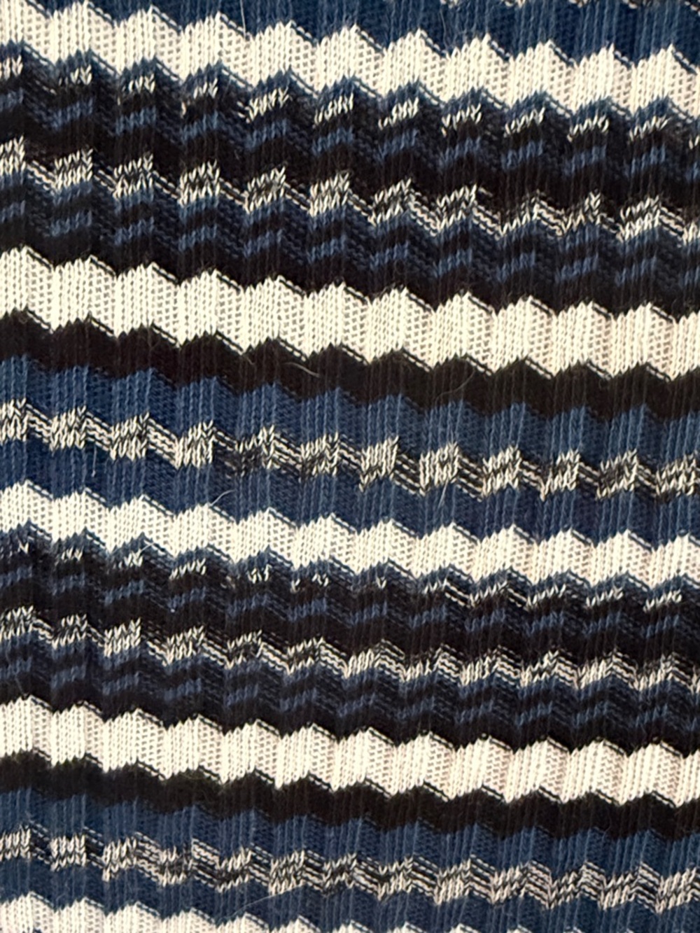 Margaret O'Leary Navy & White Striped Ribbed Crewneck Sweater - XS - Picture 3 of 6